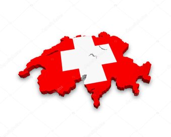 Stylized map of the Swiss Alps & Lakes driving route