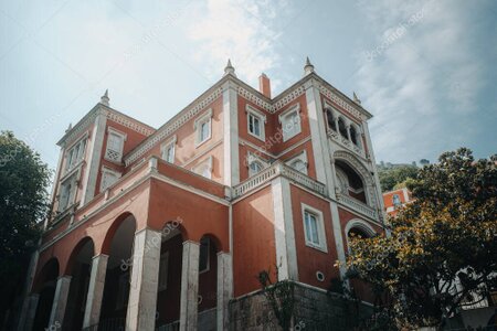 Boutique hotel facade in a historic old town street